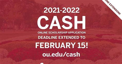 OU Scholarship Office extends CASH application deadline into February.